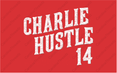 Pete Rose Charlie Hustle Distressed Cincinnati Heather Red Tee *NEW - Picture 2 of 3