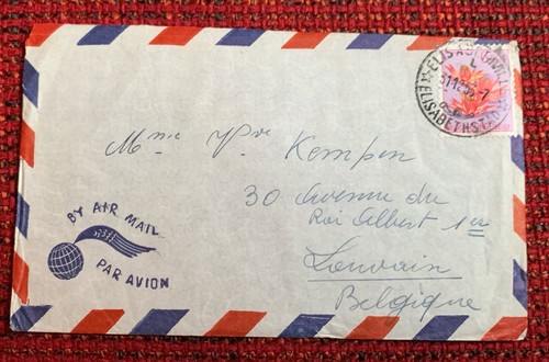 Belgian Congo Belge 1953 Elisabethville - used cover to Louvain Belgium