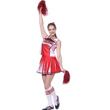 Ladies Glee Cheerleader Costume School Girl Full Outfits Fancy Dress Uniform Ladies Glee Cheerleader Costume School Girl Full Outfits Fancy Dress Uniform