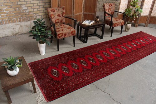 4x13 Geometric Vintage Runner Hand Knotted Wool Oriental Traditional Area Rug - Picture 2 of 12