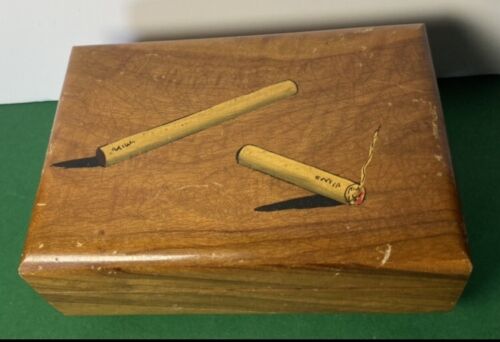 Vintage oder antike Zigarettenschachtel mit Spieluhr selten handbemalt - Bild 14 von 15