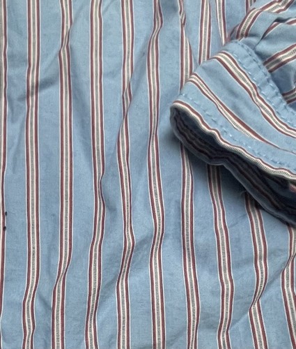 Tommy Hilfiger Shirt Boys 5 Button Down Light Blue Striped Red Long Sleeve - Picture 2 of 6