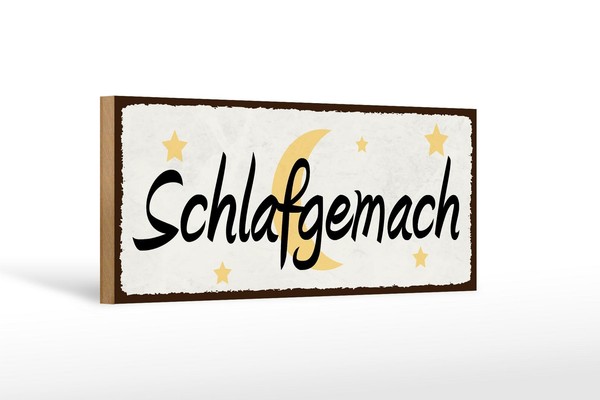 Holzschild Hinweis 27X10 Cm Schlafgemach Holz Deko Schild Wooden Sign-image