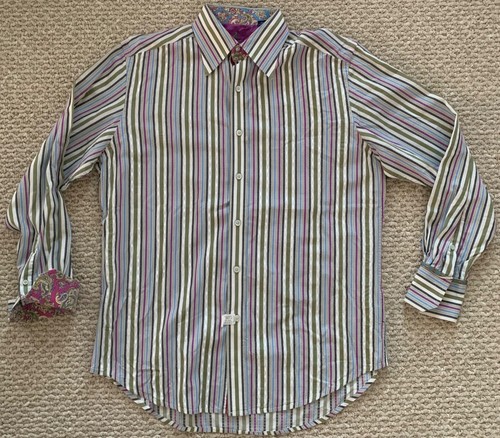 Robert Graham Mens LS Button Up Flip Cuff Shirt Gr