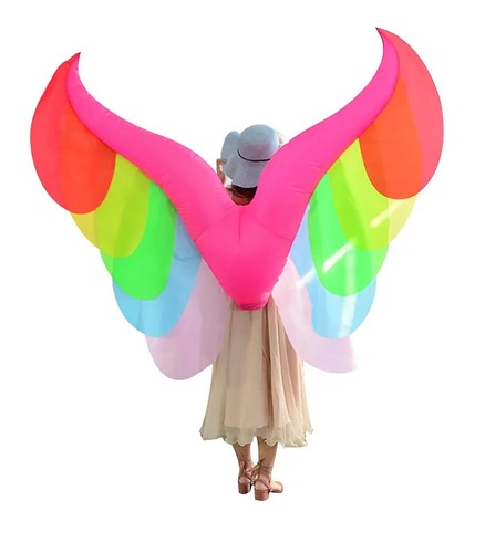 Inflatable Rainbow Butterfly Wings Halloween Costume or Costplay - Picture 3 of 5