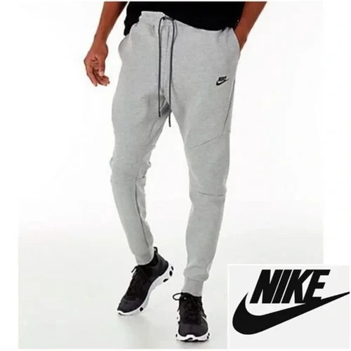 NWT Nike Mens Gray Tech Fleece Joggers Sweat Athletic Stretch Workout Running M