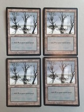 Snow-Covered Swamp x4 PLAYSET, MTG Ice Age (1995) Land NM