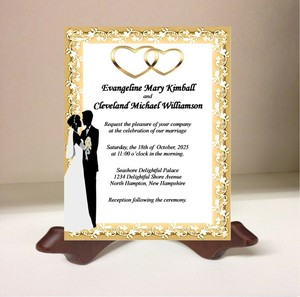 Details About 25 Personalized Wedding Invitations Cards Bride And Groom Gold Hearts White Lace Details About 25 Personalized Wedding Invitations Cards Bride And Groom Gold Hearts White Lace