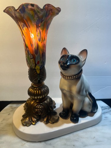 MURANO CAT LAMP WITH Melifiori GLASS SHADE - Picture 8 of 11