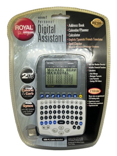 Royal Info To Go Extreme 7 Personal Digital AssistTranslator Book 2MB Syncs E20
