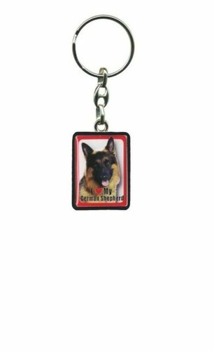 German Shepherd Dog GSD Keyring Keychain Bag Charm Gift In Silver Sparkle - Foto 13