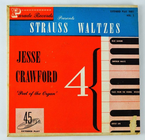 JESSE CRAWFORD Classical Strauss Waltzes Vol. 1 45 Record 9001 By Parade - Picture 2 of 10