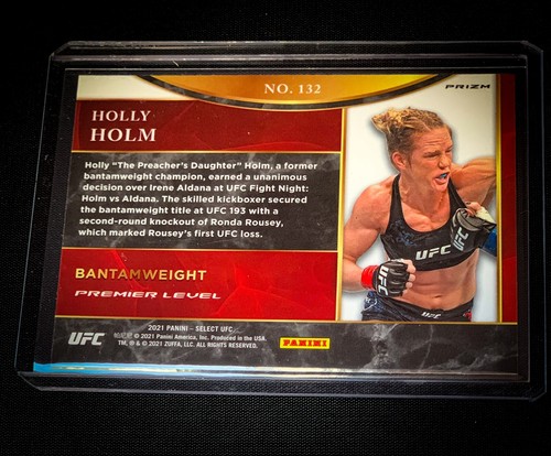 HOLLY HOLM - 2021 UFC SELECT - SILVER DISCO PRIZM - PREMIER LEVEL - SP - No.132 - Picture 2 of 2