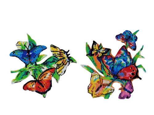 Multi-Color Butterflies Small Iron On Patches New 2" x 1 1/2" Pair - Picture 2 of 10
