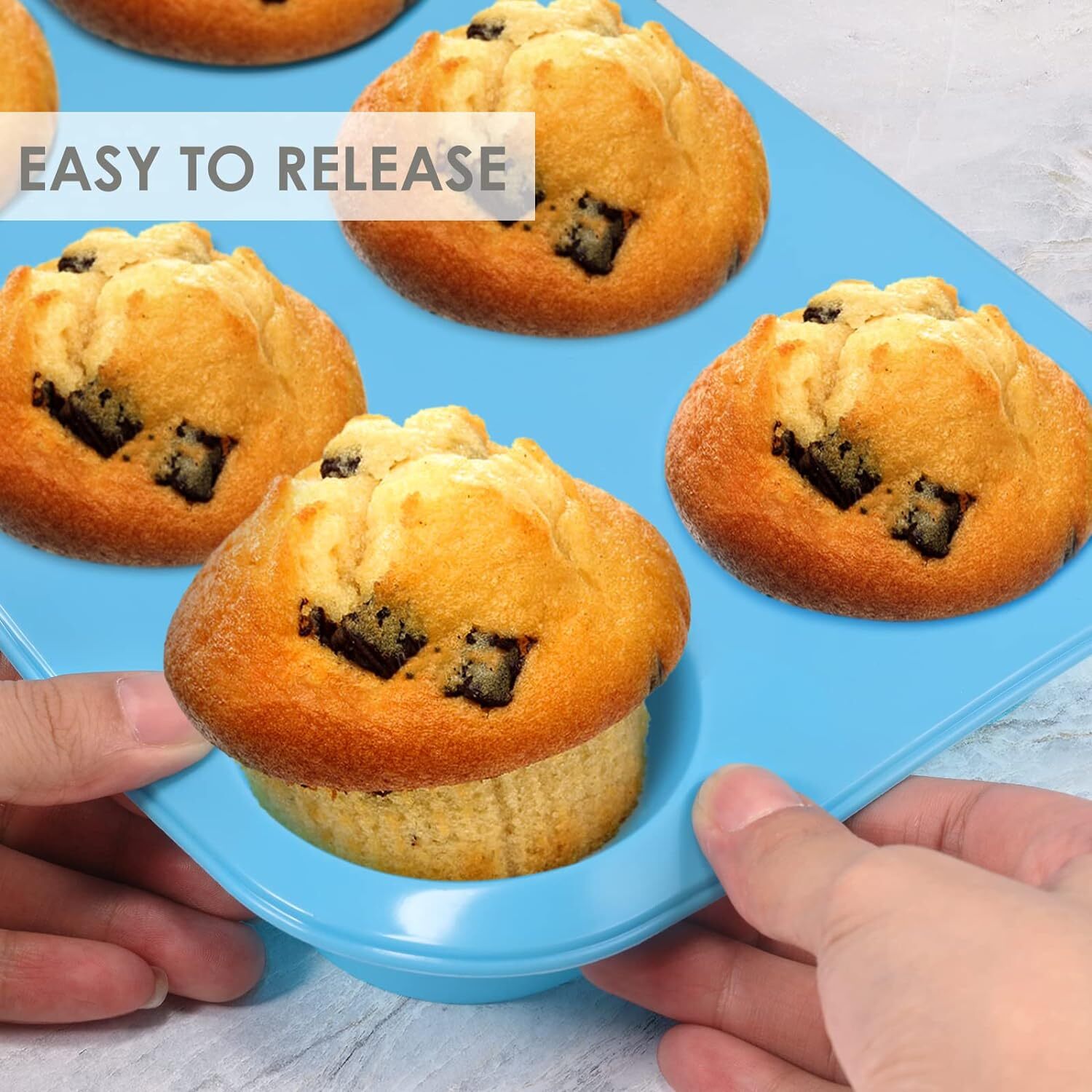 Silicone Muffin Pan (2 Pack) 6 Cups, Cupcake Liner, BPA Free