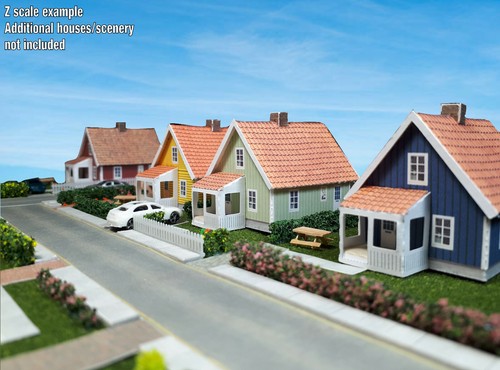 Z Scale Building - Cover Stock(paper) Pre-Cut Nordic Style houses - ZS4P - Picture 6 of 10