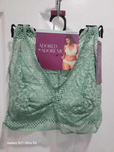 Adored Adore Me Womens Jenny Bralette Lace Racerback Green Purple S M L XL 2X 3X - Picture 3 of 9