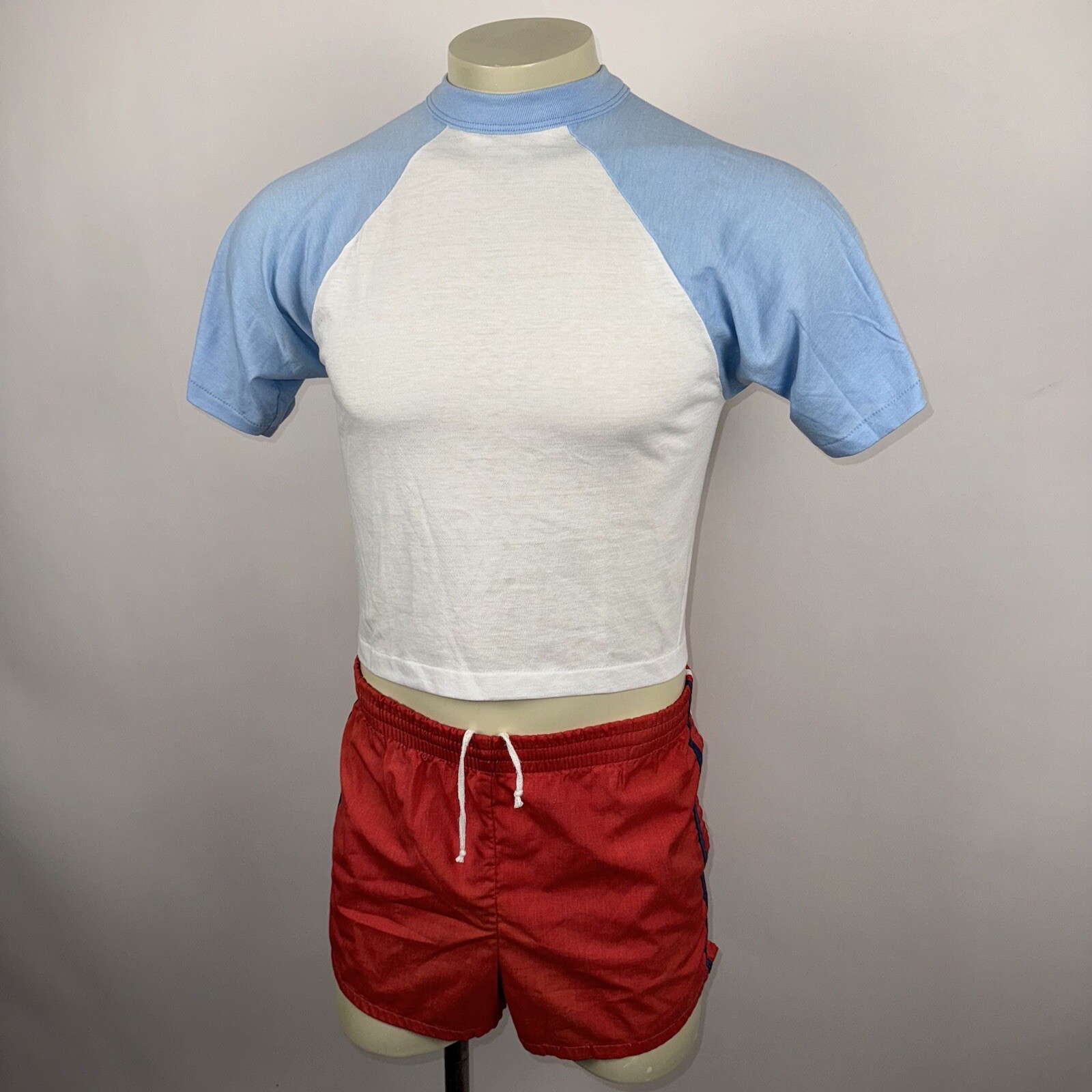 Vintage Signal Shirt Mens Large Belly Crop Raglan… - image 4