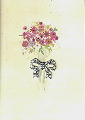 PAPYRUS VALENTINES CARD NIP MSRP $6.95 RHINESTONE BOW CARD (N15)