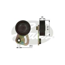 T39019 GATES TENSIONER PULLEY, V-RIBBED BELT FOR LAND ROVER MG ROVER
