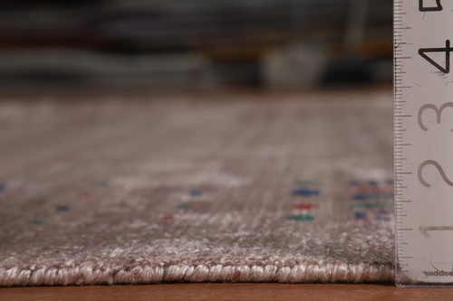 High-quality Brown Living Room Rug Wool Handmade Gabbeh Square 8x8 ft - Picture 18 of 19