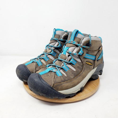 Keen Targhee II Wanderschuh Damen 8,5 braun Leder blau wasserdicht Schnürschuh - Bild 2 von 13