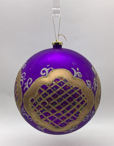 Jumbo 24” Garden Ridge Hand Painted Sparkly Christmas Ornament New Old Stock.
