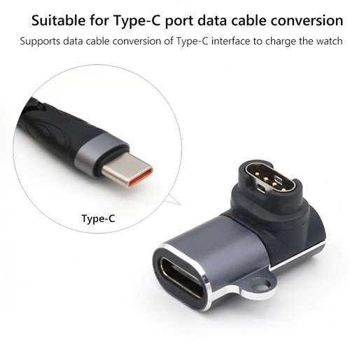 Type-C Female Watch Charger Adapter Connector for Fenix 7/7S (3D Elbow) - Photo 3 sur 7