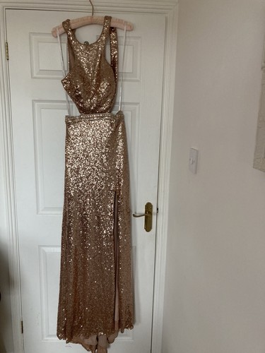 Atemberaubendes goldenes Ballkleid mit Pailletten, mit kostenlosem UK-Porto - Bild 9 von 10