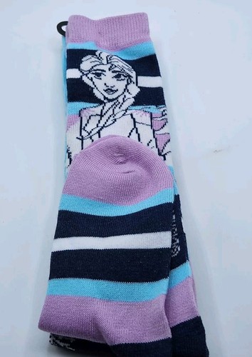 Disney Frozen II Knee High Socks 2 Pair Girls 10-4 Anna/Elsa - Picture 2 of 2