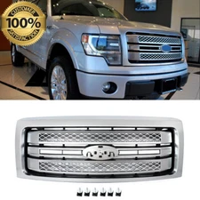 Brushed Satin Aluminum Front Grille For 2009-2014 Ford F-150 F150 Platinum