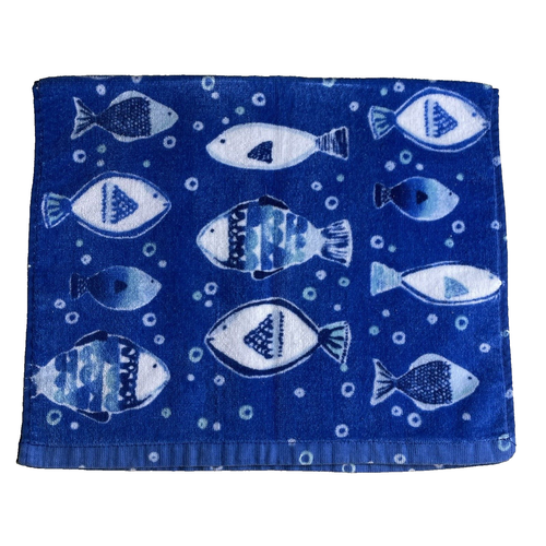 Fisch Sealife Strand Ozean Plüsch Frottee blau Tee Hand T-Handtuch 25x15