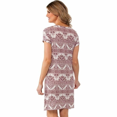 NWT Cherokee Print Knit Women's Short Sleeved Dress Rumba Red Print XL $29.99 - Picture 2 of 6