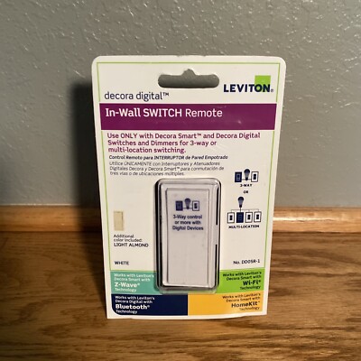 Leviton Decora Digital 3-Way In-Wall SWITCH Remote White/Light Almond DD0SR