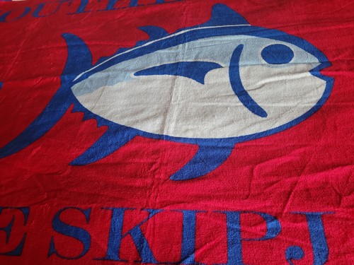 Red & Blue Southern Tide Skip Jack Beach Towel 100% Cotton 70"x40" New w/Tag! - Picture 2 of 7