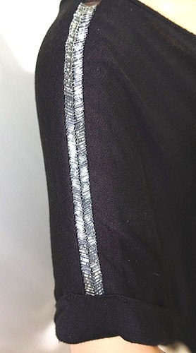 Cato Women Plus Size 22/24 Black Silver Beaded Swing Top Blouse Shirt Cami - Picture 2 of 12
