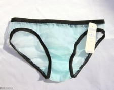 RG VINTAGE RETRO NANCY KING SHEER BABY BLUE NYLON BIKINI PANTIES SIZE 10 XXXL