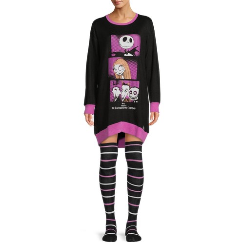 Disney Women’s Nightmare Before Christmas Sleepshirt + Match Socks 3 screen - Picture 7 of 7