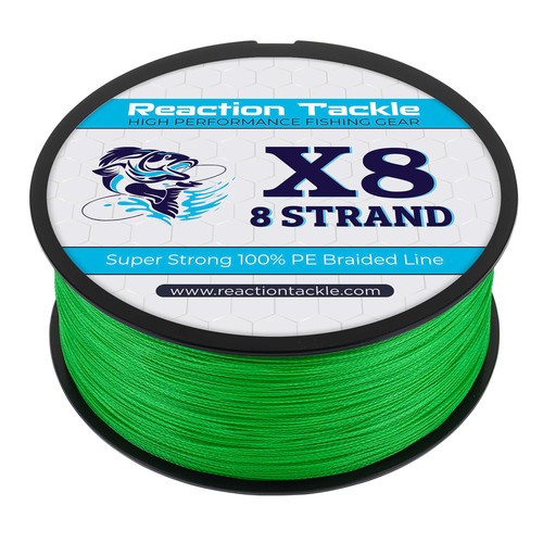 Reaction Tackle Pro 8 Strand Braided Fishing Line Saltwater or Freshwater Hi Vis - Picture 7 of 8