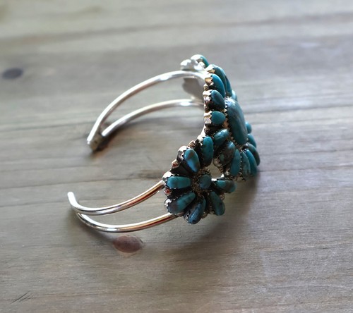 New Navajo Cuff by D. Benally Kingman Turquoise & Sterling 23 grams 6 5/8"wearab - Picture 5 of 8