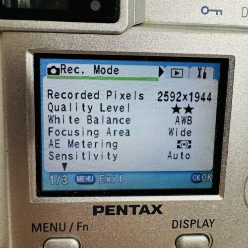 Pentax Optio 555 5.0MP Digital Camera & Charger Silver Tested - Picture 9 of 21