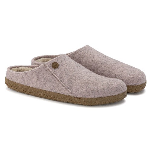 Birkenstock Damen Hausschuhe Pantolette 1023163 Lammfell Wollfilz light rose - Bild 1 von 6