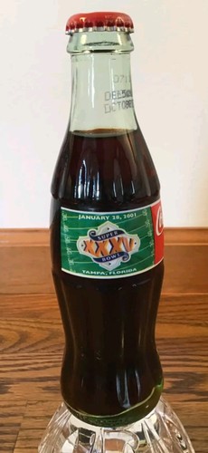 Vintage 2001 Coca Cola Super Bowl XXXV Full Sealed Bottle In Tube Ravens Giants - Picture 6 of 24