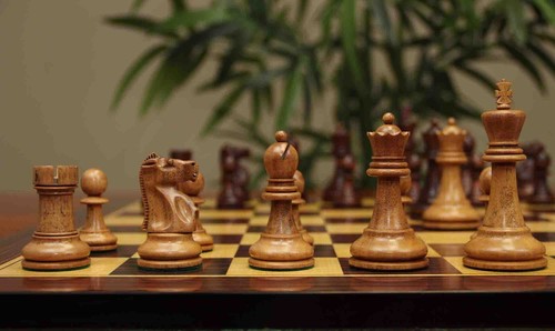 Fischer-Spassky / 1972 World Championship 3,75" Distressed/Mahagoni Stained Set - Bild 14 von 22