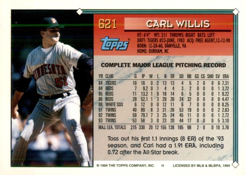 S8R7: 1994 Topps Baseball - Pick / Choose Your Cards . 514-880- 0.99-$1.25 - Picture 190 of 498