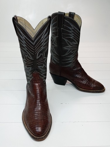 Vintage BILTRITE Noeprene Lizard Cowboy Western dunkelbraun Stiefel Herren Größe 8,5 - Bild 8 von 18