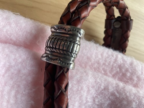 Vtg Justin 1996 Silver Concho Brown Leather Belt Size 32 Southwestern 71780 - Picture 7 of 11