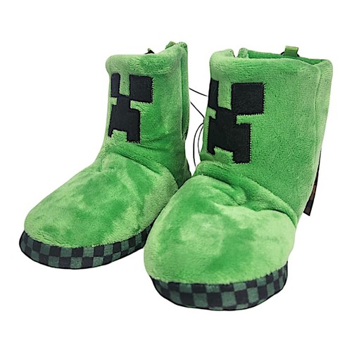 Minecraft Creeper Boots Green 3D Gaming House Kids Shoes Slipper Footwear NEW - Picture 11 of 12