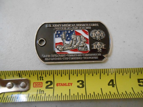 RARE 2004 US ARMY MEDICAL SERVICE CORPS MILITARY CHALLENGE COIN DOG TAG - Picture 2 of 3
