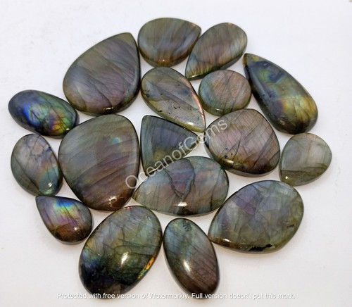 100 Carat Natural Multi Purple Labradorite Cabochon Lot,3-5 Pcs, Loose Gemstone - Picture 2 of 8